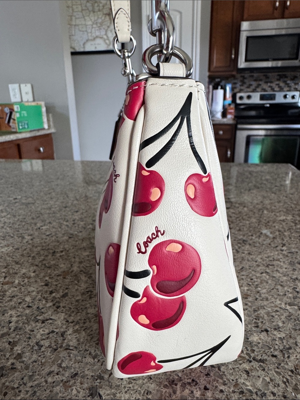 πCoachTeri Shoulder Bag With Cherry Print #CZ774π LIKE NEWπ - Picture 6 of 17